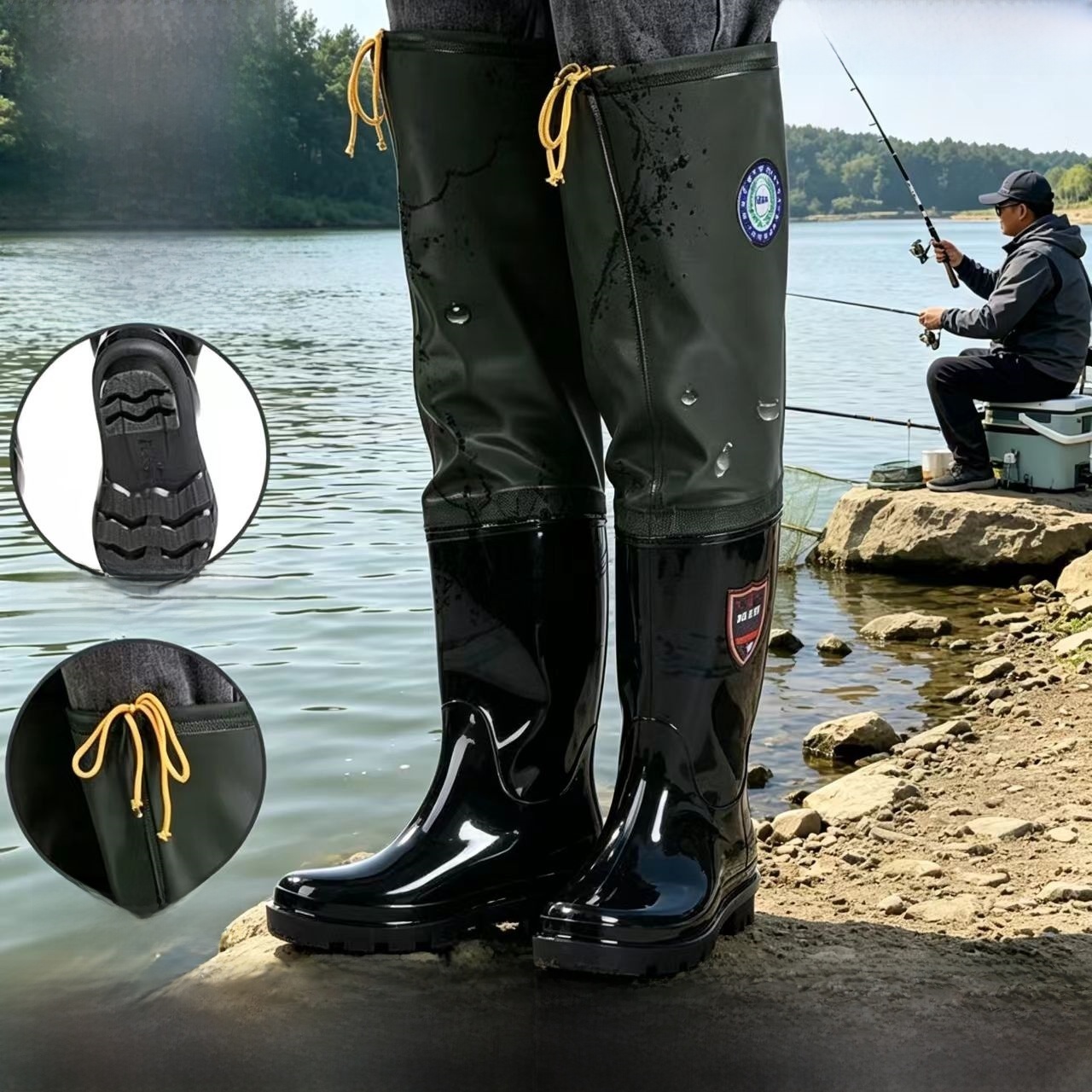 Fishing Waders - Thickened Over-Knee Rain Boots Men's High-Tube